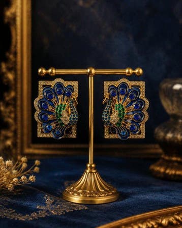 Verguld, Prachtige vintage-oorbellen met Franse elegantie,