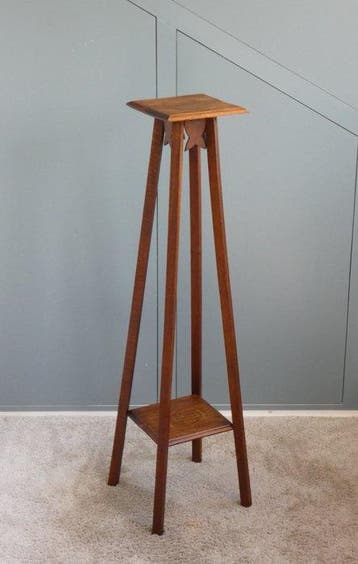Plantentafel - Hoge Bijzettafel - Eikenhout, Antiek en Kunst