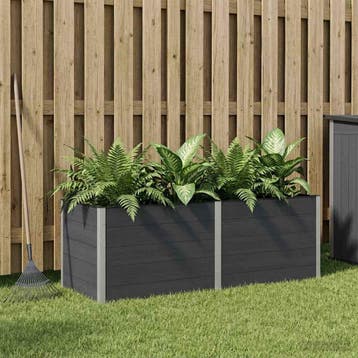 vidaXL Verhoogde plantenbak Zwart 250 x 100 x 91 cm WPC en, 100 cm of meer, Verzenden, Nieuw, 60 cm of meer