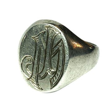 Antique Victorian / Edwardian Solid Silver Seal Signet Ring