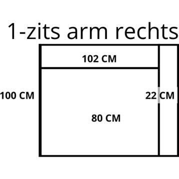 Leren elementenbank Flow- element 1 zits (80) arm rechts, Nieuw, Ophalen of Verzenden, Rechte bank, Modern