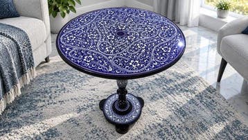Exquisite Hand-Painted Naksheen Table – A Masterpiece of
