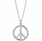 Heren ketting Peace rond zilver- of goudkleurig, Nieuw, Ophalen of Verzenden, Zilver, Overige materialen
