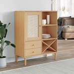 vidaXL buffetkast SENJA 90x40x112 cm rattan look grenenhout, Verzenden, 100 tot 150 cm, Nieuw, 50 tot 100 cm