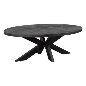 Salontafel Mangohout Ovaal Oscar Zwart, Verzenden, Nieuw, Industriële meubels, Ovaal