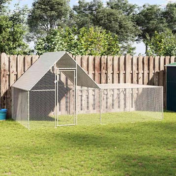 vidaXL Kippenren 4x2x2 m gegalvaniseerd staal, Verzenden, Nieuw