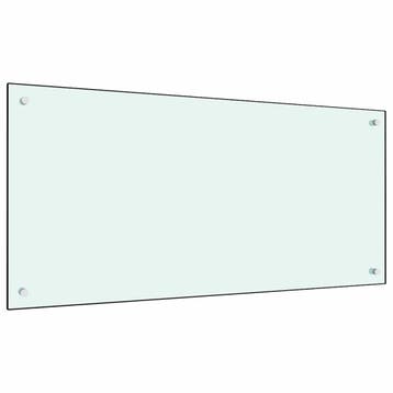 vidaXL Spatscherm keuken 100x50 cm gehard glas melkwit, Verzenden, Nieuw