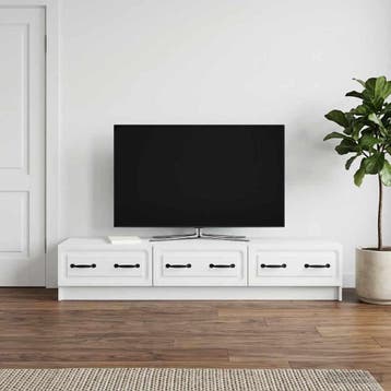 vidaXL TV-kast met lade Wit 147 x 34,5 x 27 cm Bewerkt hout, Minder dan 50 cm, Verzenden, Nieuw, Minder dan 100 cm
