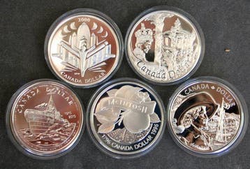 Canada. 1 Dollar 1996-2010 - Elizabeth II (5 coins)