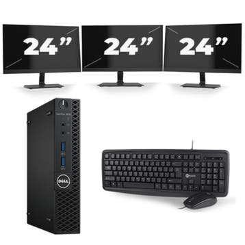 Dell Optiplex 3050  -   i5-7e  - 8GB  - 256GB  + 3x 24 inch, Computers en Software, 7e Generatie, Qwerty, Verzenden, 8 GB