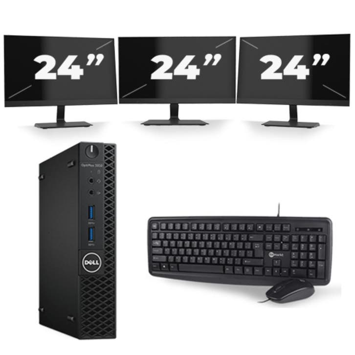 Dell Optiplex 3050  -   i5-7e  - 8GB  - 256GB  + 3x 24 inch, Computers en Software, Windows Laptops, SSD, Qwerty, Refurbished
