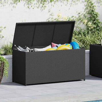 vidaXL Tuinbox 120x50x60 cm poly rattan zwart, Verzenden, Nieuw