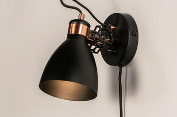 Rietveld Wandlampen - Zwart, Roodkoper - Metaal, Verzenden, Nieuw