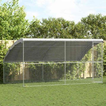 vidaXL Kippenhok 2 st zilver 400 x 200 x 200 cm, Verzenden, Nieuw
