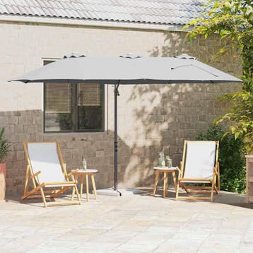 vidaXL Parasol Zand 372 x 198 x 243 cm Polyester en, Verzenden, Nieuw, 1 tot 2 meter