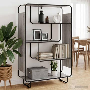 vidaXL buffetkast Grijs Sonoma 93.5 x 37.5 x 144 cm Bewerkt, Minder dan 50 cm, Verzenden, Nieuw, Minder dan 100 cm