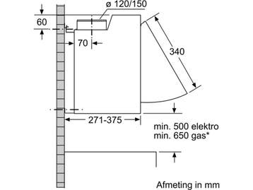 Siemens LE63MAC00 - Geïntegreerde Afzuigkap - 60 cm - Zilver, Verzenden, Zo goed als nieuw