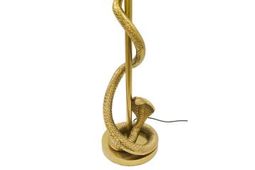 Tafellamp COBRA 110 cm, zwarte lampenkap, gouden frame -, Ophalen of Verzenden, Nieuw