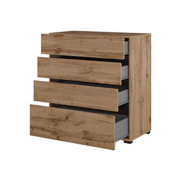 Ladekast Crotone - Eiken - 4 Lades, Verzenden, Nieuw
