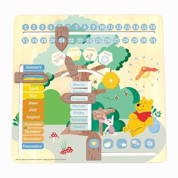 Disney Winnie the Pooh Houten Kalender Educatief Speelgoed, Kinderen en Baby's, Speelgoed | Educatief en Creatief, Ontdekken, Nieuw