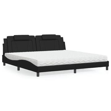 vidaXL Bed Viana met matras kunstleer zwart 200x200 cm, Overige materialen, Verzenden, Zwart, Overige maten