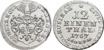 1/12 taler, daalder 1767 Muehlhausen-stadt (thueringen), Verzenden