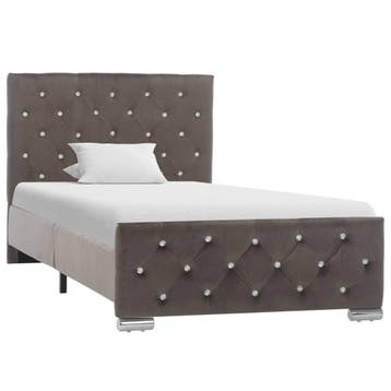 vidaXL Bedframe fluweel grijs 90x200 cm, 90 cm, Eenpersoons, Verzenden, Nieuw