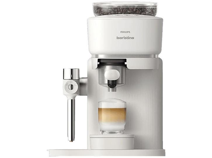 Philips -  Baristina Latte Pistonmachine Wit, Witgoed en Apparatuur, Koffiezetapparaten, Nieuw, Koffiebonen, Combi, Afneembaar waterreservoir