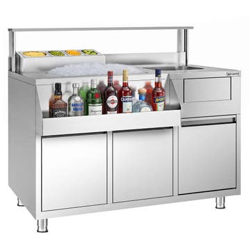 GGM Gastro | Cocktailstation - RVS - 1200x720mm - met 8 |, Verzenden