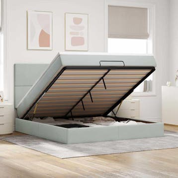 vidaXL Ottoman bed met matrassen 180x200cm fluweel, Eenpersoons, Verzenden, Nieuw, 80 cm