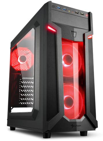 windows 7, 10 of 11 pro CWS (Game) pc Sharkoon Red Intel, Ophalen of Verzenden, Nieuw