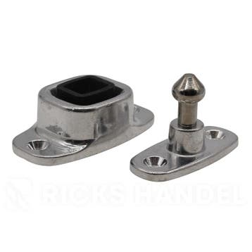Deurklem set aluminium groot – 3-delig met pin hoogte 40 mm, Caravans en Kamperen, Ophalen of Verzenden, Nieuw