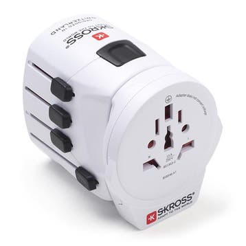 Universele reisstekker met USB | Skross | Wereld naar Wereld, Verzenden, Nieuw