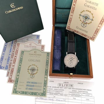 Chronoswiss Regulateur CH1223; Automatisch heren horloge..., Overige merken, Leer, Polshorloge, Ophalen of Verzenden