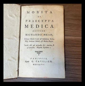 Richardo Mead - Monita et Praecepta Medica - 1757