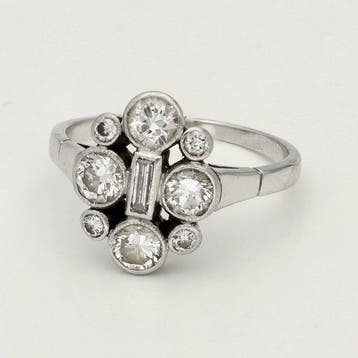Ring - 14 karaat Witgoud Diamant (Natuurlijk), Nieuw