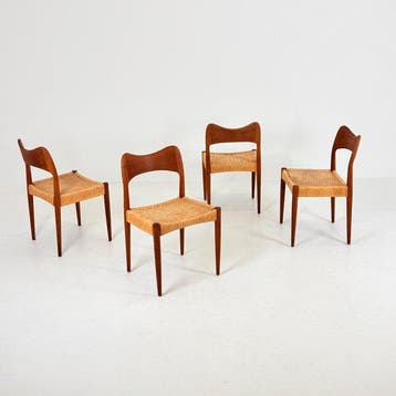 Mogens Kold - Arne Hovmand-Olsen - Eetkamerstoel (4) - Teak, Antiek en Kunst