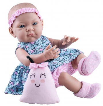 Babypop 36 cm met schaapjespyjama en knuffel - Paola Reina, Ophalen of Verzenden, Nieuw