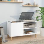 vidaXL Platenkast 84,5x38x48 cm bewerkt hout wit, Verzenden, Nieuw
