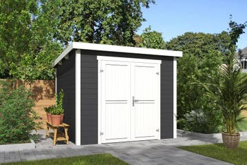 Outdoor Life Blokhut Mila Carbon Grey-Wit 250 x 250 cm, Nieuw