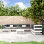 vidaXL 8-delige Loungeset massief grenenhout wit, Tuin en Terras, Tuinsets en Loungesets, Verzenden, Nieuw, 8 zitplaatsen, Loungeset