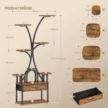 Plantenstandaard - Plantenrek - Plantentafel - 164 cm - Brui, Tuin en Terras, Verzenden, Zo goed als nieuw