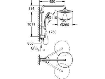 GROHE Euphoria - Regendouche - Ø 26 cm - 3 straalsoorten -, Verzenden, Zo goed als nieuw