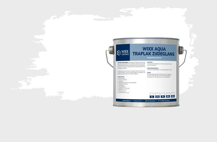 Wixx Aqua Traplak Zijdeglans Wit 1L, Doe-het-zelf en Verbouw, Verf, Beits en Lak, Lak, Wit, Nieuw, Minder dan 5 liter, Verzenden