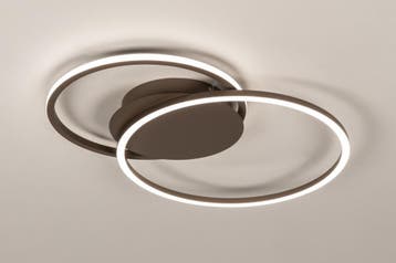 Rietveld Plafondlampen - Bruin - Metaal, Huis en Inrichting, Lampen | Plafondlampen, Verzenden, Nieuw