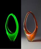 Mand - Uraniumglas, Muranoglas - 19 cm, Antiek en Kunst, Antiek | Glas en Kristal