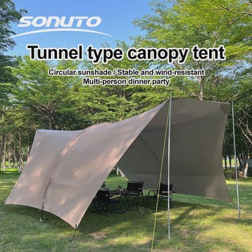 Ruime Camping Tent 22m² Zon- en Regenbescherming voor 8-10 P, Verzenden, Nieuw