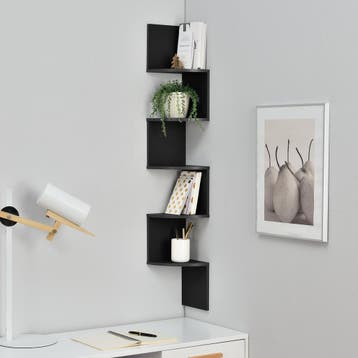 [en.casa]® Design Wandplank - planken - zwart model 5, Huis en Inrichting, Woonaccessoires | Wandplanken en Boekenplanken, Verzenden