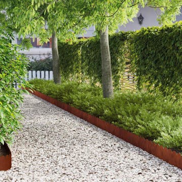 vidaXL Gazonrand scherpe & ronde bovenkant 20 st 103x20cm, Tuin en Terras, Verzenden, Nieuw