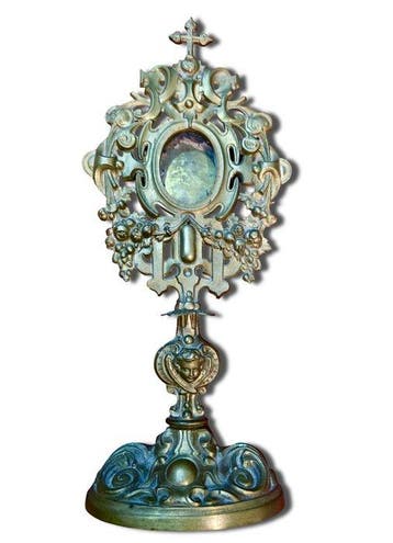 Reliekhouder - Verguld messing - 1850-1900 - Prachtig